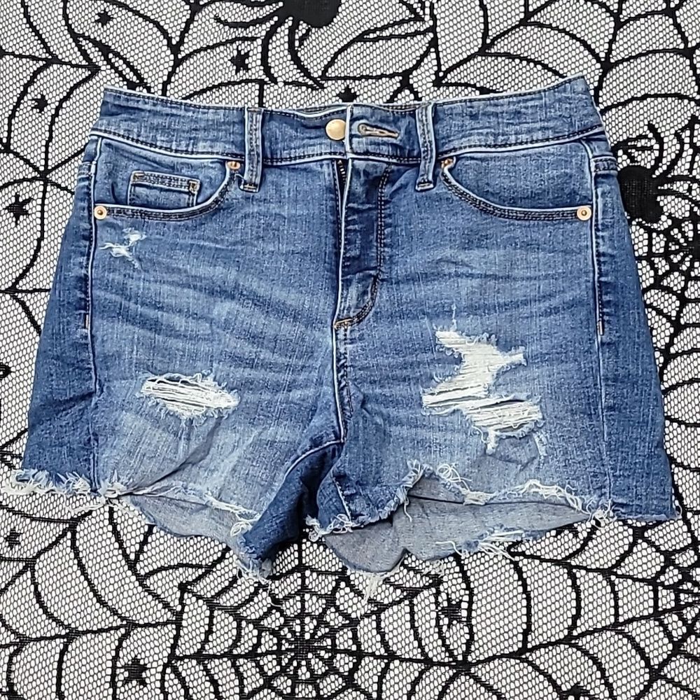 High Waisted Distressed Ripped Blue Jeans Universal Thread Size 2/26